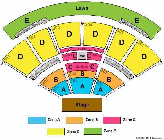 Utah First Credit Union Amphitheatre End Stage Zone Seating Chart